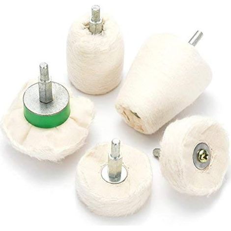 5pcs Tampon de polissa Roue de Polissage Kit Polissage Roue Conique/cylindrique//Mushroom/T-Shaped Wheel Grinding Head Avec 1/4 'poignée pour métal Aluminium, acier inoxydable