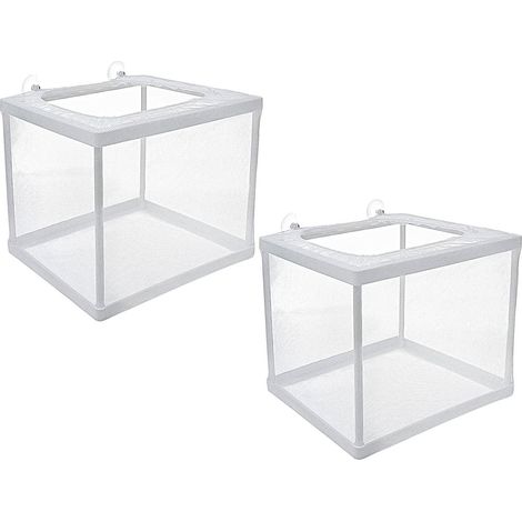 2 Boîte D'élevage, Flottante Maille 1mm, Cadre Plastique, Pour Aquarium Poissons