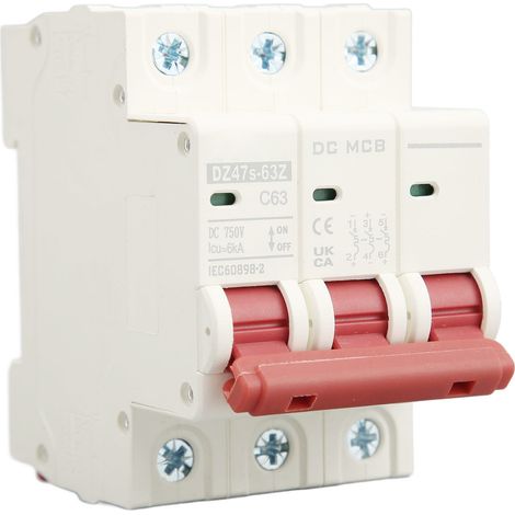 Miniatur-Trennschalter 3P für DIN-Schiene, Schutzschaltung DC 750 V 63 A 6000 A (1/5)
