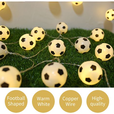 1,5 m (5 Fuß) lange Lichterkette mit 10 LEDs in Fußballform, dekorativ und zum Aufhängen, ideal für die Weltmeisterschaft, Ostern und Karneval. (1/2)