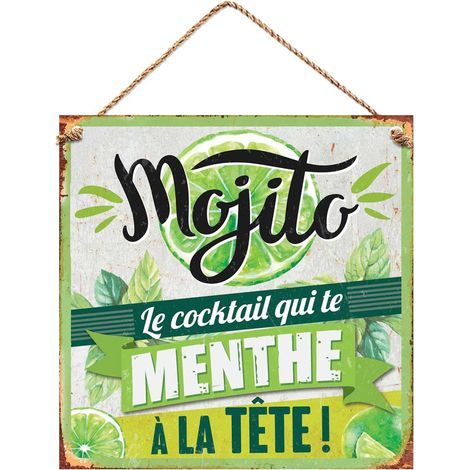 Plaque métallique Mojito 20 cm (1/2)