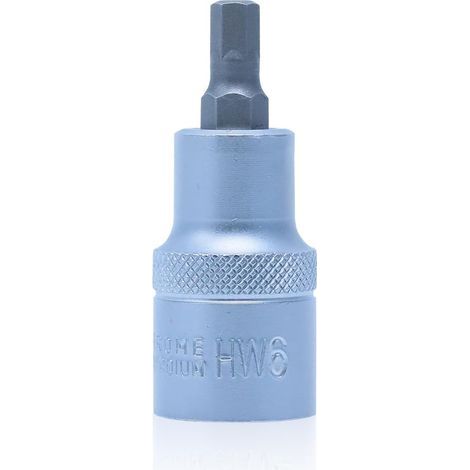 x 1/2" Hex Socket, 6 mm, CR-V S2 Steel, 55 mm, For Impact Wrench, DIY (1/5)