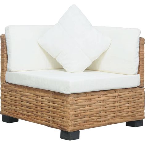 FIMEI Canapé d'angle avec coussins Rotin naturel (1/6)
