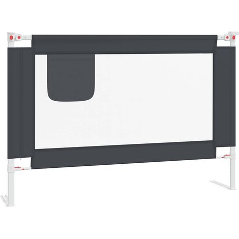 Barandilla de seguridad cama de niño gris oscuro tela 100x25 cm vidaXL