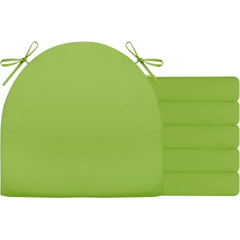 2er Set Stuhlkissen mit Bändern Wasserdicht Rutschfestes Sitzkissen Bequeme Halbrund Sitzpolster für Gartenmöbel Oder Stuhl Wasserdicht Garten 40 x 40 x 4 cm Beige