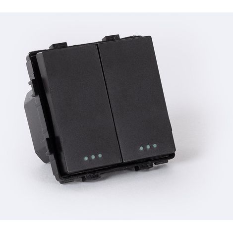 Interruttore Doppio Pulsante Modern Nero
