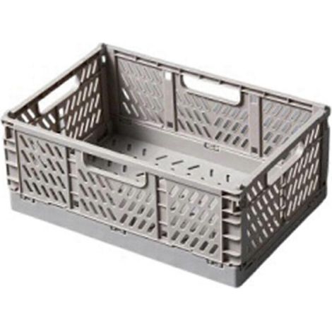 Boîte de rangement pliable, panier utilitaire, contenant cosmétique de bureau, gris-- (1/5)