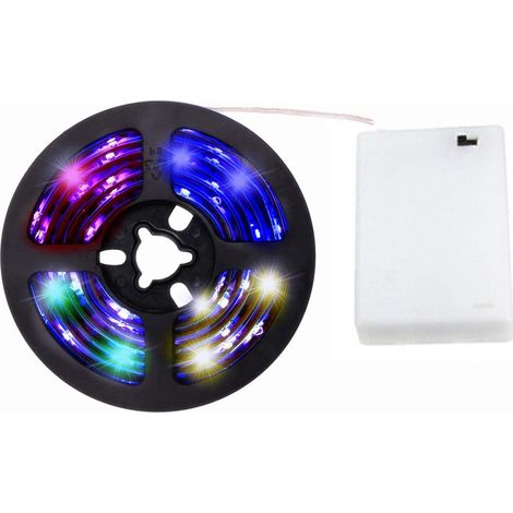 Barre lumineuse LED de 100 cm avec boîtier d'alimentation et interrupteur Fonctionne avec des piles Blanc, mehrfarbig (1/5)