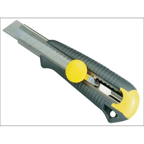 Stanley DYNAGRIP 18mm Snap-Off Blade Utility Cutter with Stainless Steel Carrier and Wheel Lock