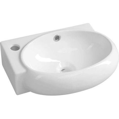 Sapho Small - Waschtisch Ribera 43x29 cm, mit Überlauf, Hahnloch links, weiß AR498