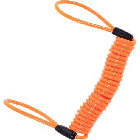 Alarme Moto Antivol Disque Frein Sécurité Rappel Spirale Câble Mémoire Orange (1/5)