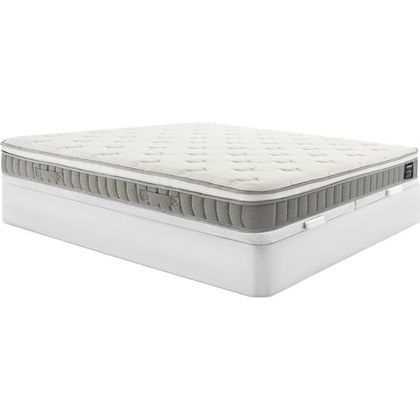 Set 180 x 200 cm rete letto contenitore bianco + materasso molle insacchettate e memory foam sp.21cm - VITOGO di YSMÉE