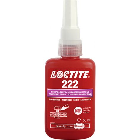 Frein Filet Faible Usage Général Loctite 222 Flacon 50mL