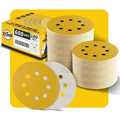 Schleifscheiben 125mm 8 Loch 600 Körnung Klett 100 P 600 100 Pack (1/5)
