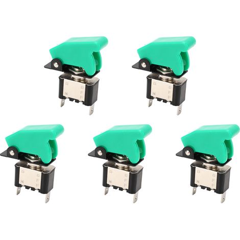 Interrupteur à bascule 5 pièces, 2 broches, en alliage haute conductivité anti-oxydation, avec couvercle de protection, 12 V CC (1/5)