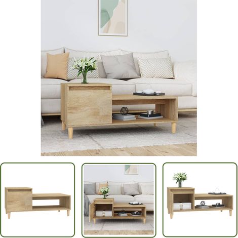 Table basse de salon Bout de canapé Table d'appoint pour chambre Chêne sonoma 100x50x45 cm Bois d'ingénierie XTT647