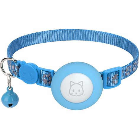 Collier Pour Chat - Support Intégré Pour AirTag - Nylon Réfléchissant Ajustable - Convient Aux Chats Et Petits Animaux - 1 Pièce (1/5)