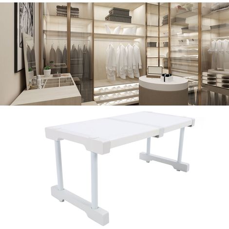 Étagère extensible pour placard - Organisateur de rangement DIY - Séparateur pour cabinet dressing salle de bain - Largeur 24cm Hauteur 32cm Longueur extensible 37-48cm (1/5)