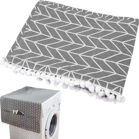 Housse de lave-linge Housse anti-poussière pour réfrigérateur avec sac de rangement étanche Gris,55x130cm (flèche)- (1/4)