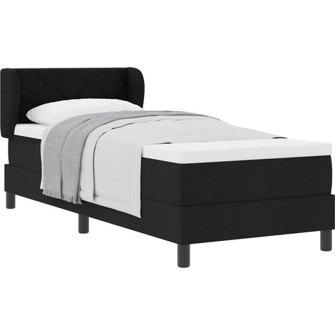 Maison Exclusive - Lit à ressorts avec matelas Noir 80 x 200 cm tissu