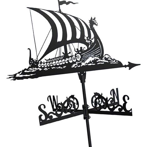 Indicateur de Direction du Vent girouette cuirassé métal girouette Bateau Pirate Vintage for Jardin extérieur Toit Paddock décoration