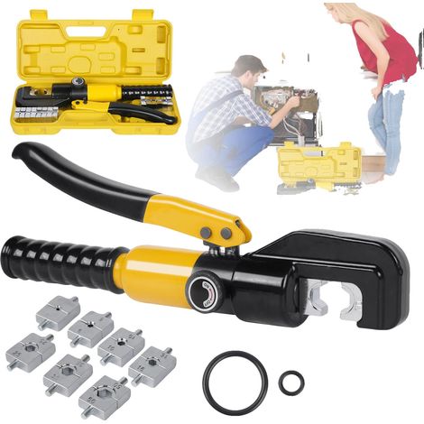 Hydraulisches Crimpwerkzeug, hochfester Stahl, Überlastschutz, Gelb(e) (1/2)