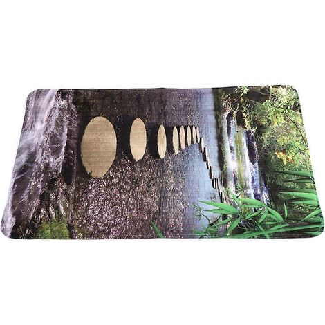 Rutschfeste Badezimmermatte, dekorativer Naturteppich für den Eingangsbereich, 50 x 80 cm, rutschfester Teppich für den Innenbereich, ideal für Flur und Küche, organisches Muster, hochwertige Verarbei (1/5)