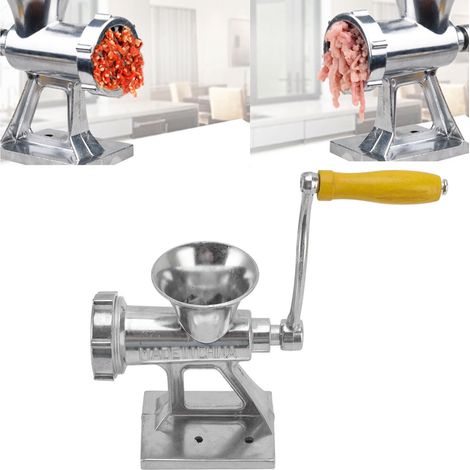 Hachoir à viande manuel en acier inoxydable, facile à utiliser pour cuisine maison, restaurants et boucheries (1/5)