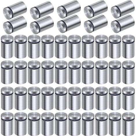Lot de 50 vis d'entretoise pour panneaux, kit de vis d'entretoise en acier inoxydable, matériel de montage pour verre (1/2 x 3/4 pouce) (1/5)