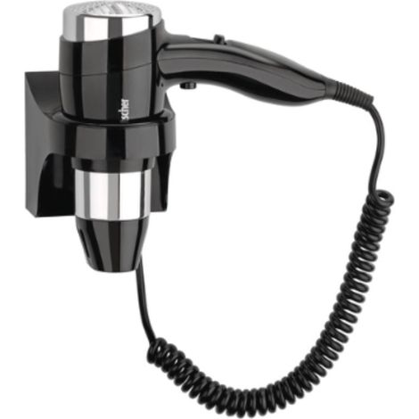 Sèche-cheveux d'hôtel mural en plastique noir, 1600 W, 220 V - MONO (1/5)