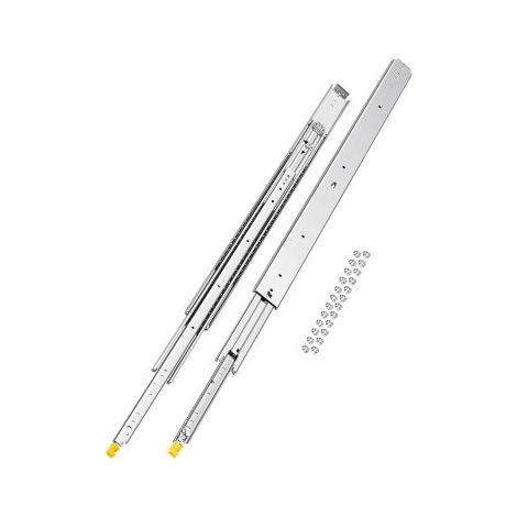 1 Par de Correderas Dobles para Cajones de Extensión Completa, Carga de 226,8 kg, Rodamiento de Bolas con Riel Deslizante para Cajones de Montaje Lateral con Bloqueo, 1150 x 76 x 19,5 mm (1/5)