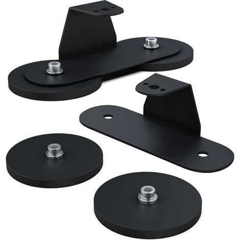 Support de montage de bande LED à base magnétique, support à ventouse solide pour montage de bande LED latérale incurvée droite, lot de 2, noir (1/5)