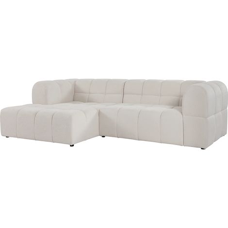 Divano angolare sinistro in Tessuto testurizzato Beige - RIMALO (1/5)