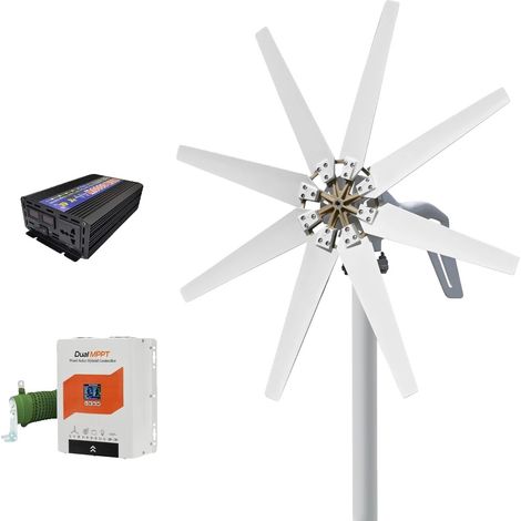 Aerogenerador de alta potencia, fácil instalación, sistema autónomo 1-a, 2000 W-b, 12 V (1/2)