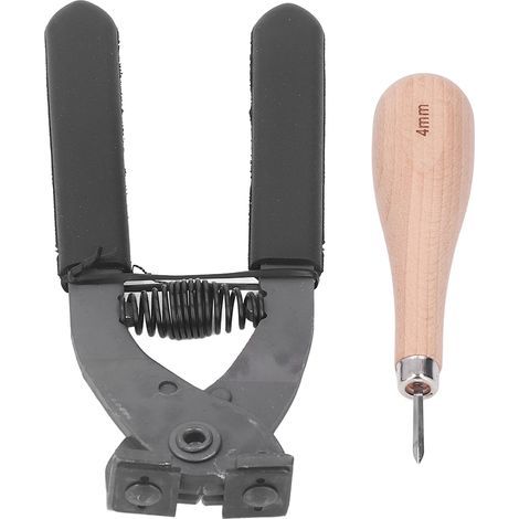 Geräuschlose 4-mm-Lederzange, rutschfester, rautenförmiger Locher zum Nähen und Perforieren von Leder (1/5)