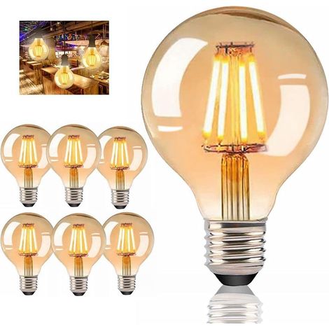 Ampoule Edison,2 Pièces E27 G125 4W Ampoule LED Vintage Lampe Décorative Ampoules Rétro Filament Ampoule Antique Blanc Chaud pour Restaurant, Café, Windows,Showrooms,Ampoules à Incandescence (1/5)