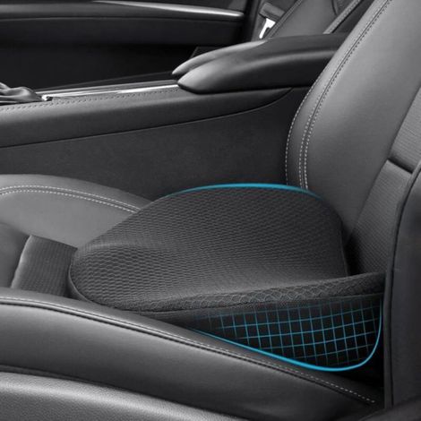 Coussin siège voiture mémoire de forme soutien dos soulagement douleur Label (1/3)
