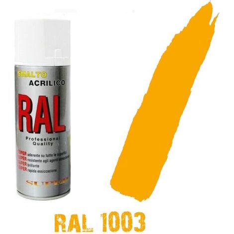 Bomboletta spray ral 1003 giallo segnale acrilico vernice brillante lucido graff
