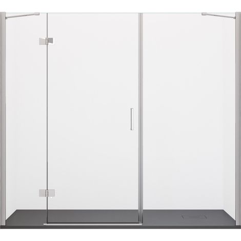 Porta Parete Doccia 210 cm 1 Anta Battente in Cristallo Trasparente 8mm H195 Bonussi Iole