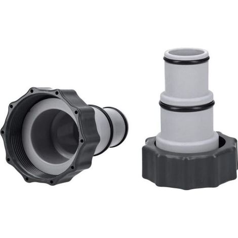 Set of 2 Pool Adapters 38mm and 32mm on 5.1cm Internal Thread 32-38mm Hose Socket with Retaining Ring (1/4)