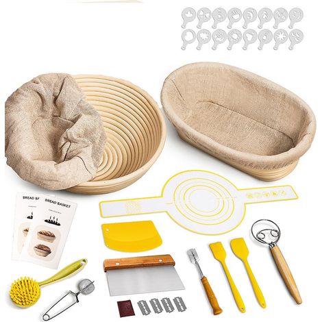 Gärkorb und Backwerkzeug-Set, komplettes Brotbackset für den Heimgebrauch (1/2)