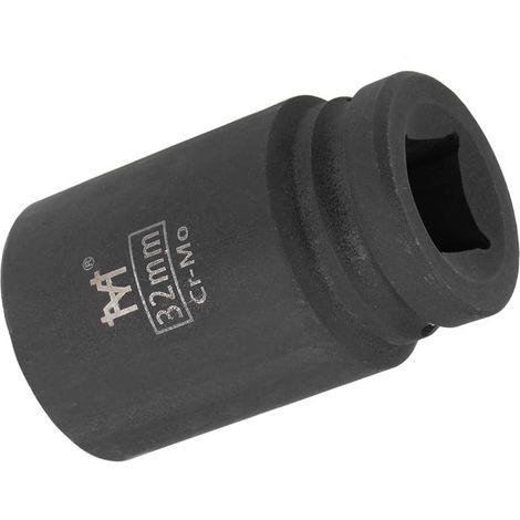 Douille à choc 3/4" - 32 mm de profondeur avec design à 6 points, acier Cr-V traité thermiquement de 78 mm de longueur, tailles métriques (1/5)