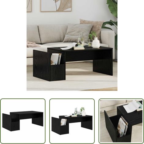 Bois d'ingénierie -  Table basse Chêne noir 90 x 45 x 35 cm Bois d'ingénierie (1/5)