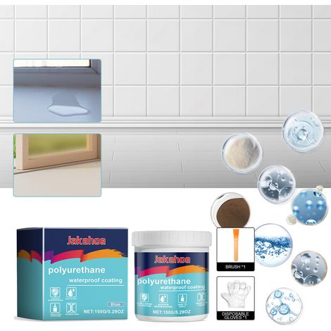 Peinture de jointoiement foncée et résistante à l'humidité pour toitures de salle de bain, portes, fenêtres et murs extérieurs – 150 g + pinceau + gants jetables (1/5)
