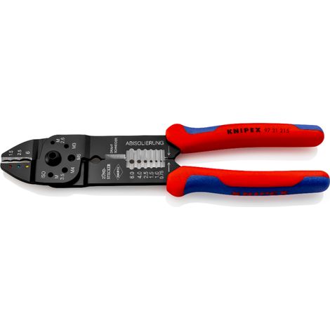 KNIPEX 97 21 215 Pinza per capicorda con manici multicomponente verniciata nera 230 mm