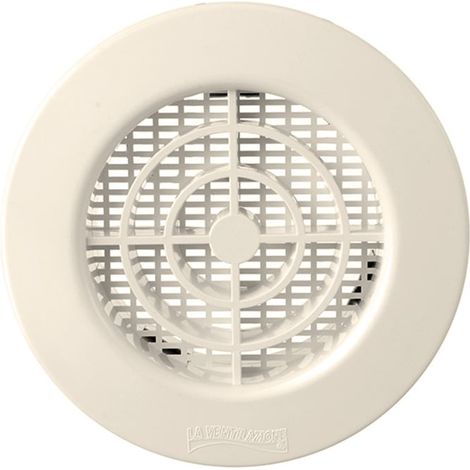 Grille ronde à encastrer avec moustiquaire - Extérieur Ø128 - Tube Ø100 - First Plast (1/3)