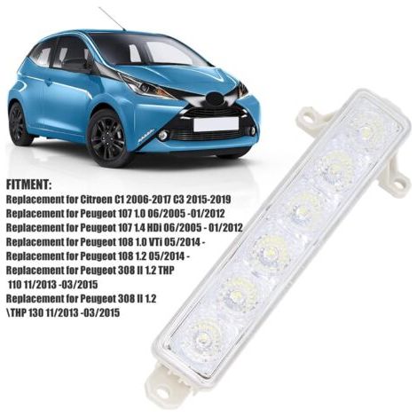 Pièces de rechange pour feux de jour à LED, feux antibrouillard et feux de route pour les modèles 107, 108 et 308. Référence d'origine : 045448/9802795580 (1/3)