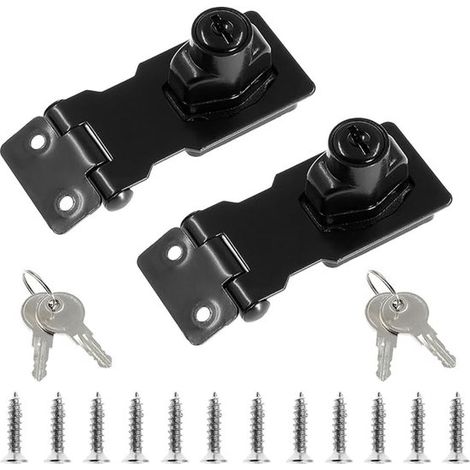 Cerradura para pantalones, 2 piezas, 105 mm, Cierre infantil, Pestillo de puerta, Cerradura de seguridad metálica para armarios, Plateada (1/5)
