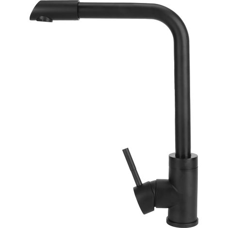 Robinet de lavabo G1/2 avec eau chaude et froide, noir, pour salle de bain et cuisine. (1/5)