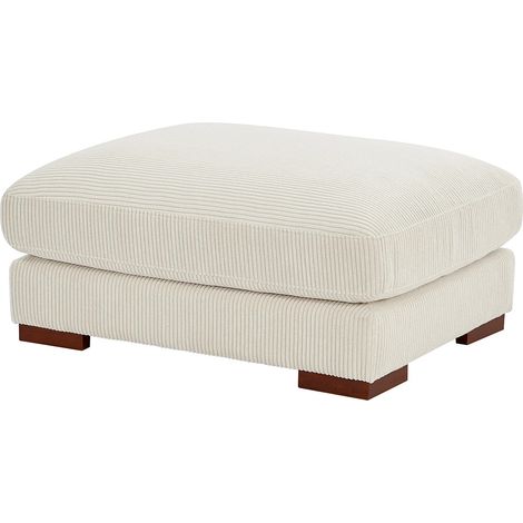 Pouf en velours côtelé beige SPERONE de Pascal Morabito (1/4)